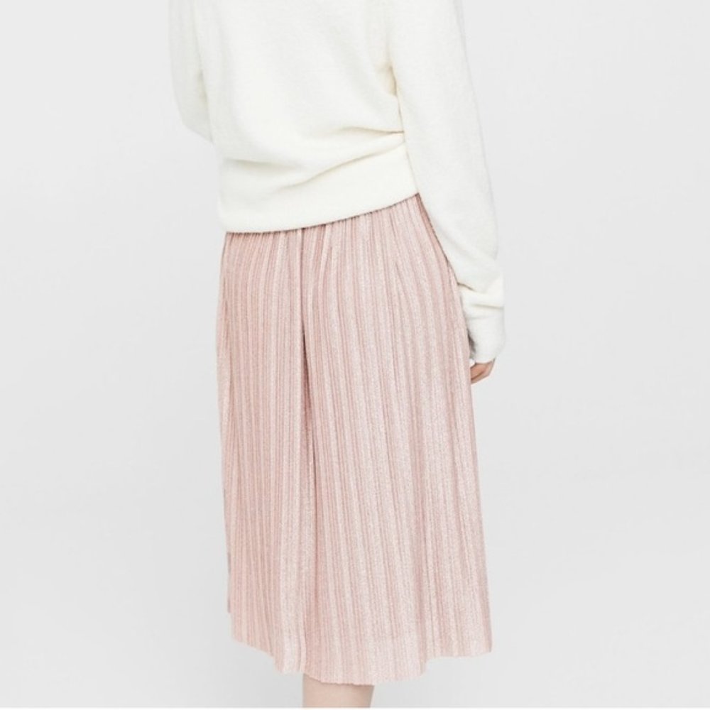Mango shimmer pleated midi skirt size XS NWT